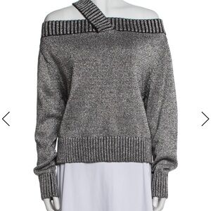 RtA Off-Shoulder Metallic Gray Sweater M